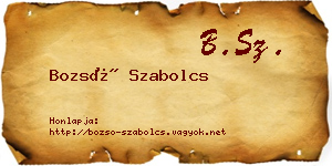 Bozsó Szabolcs névjegykártya
